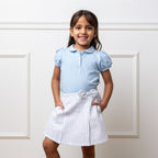 Linen Pleated Bow Skort