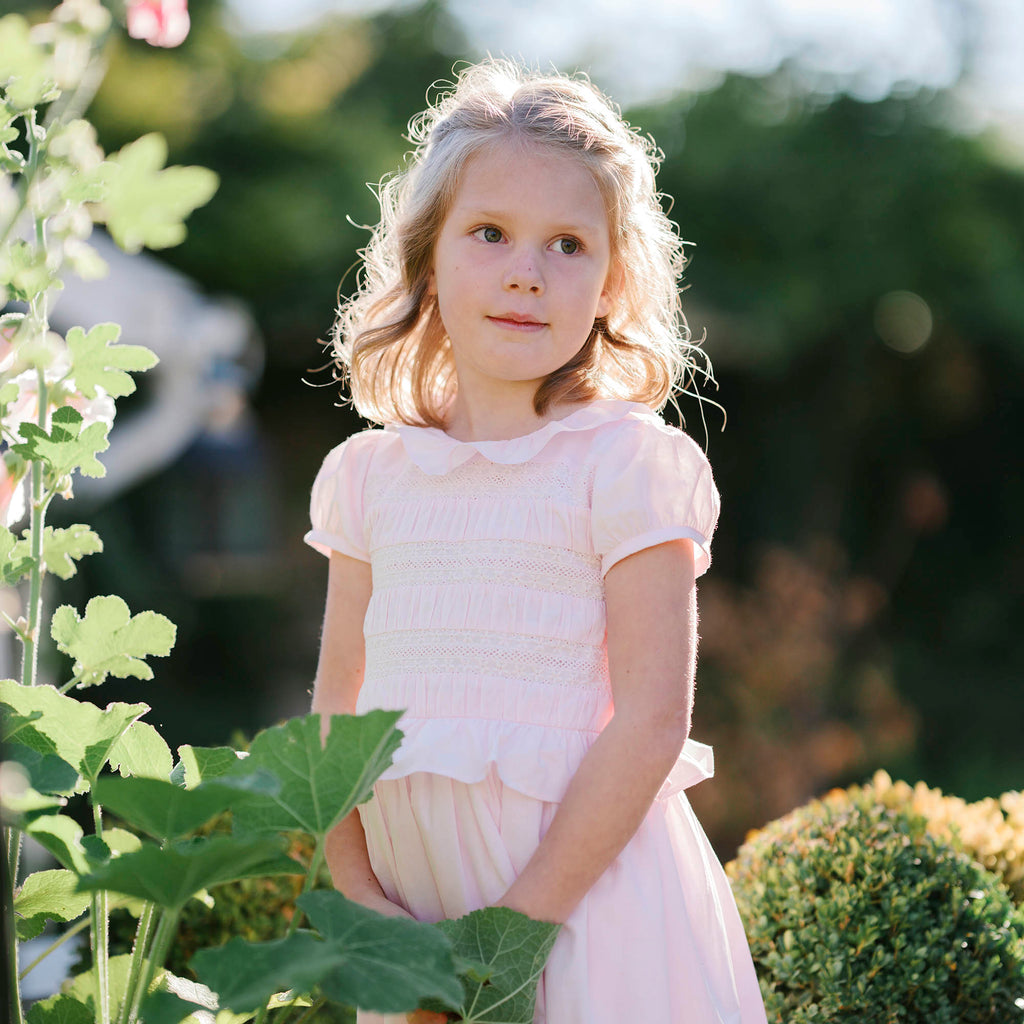 Organic Puff Sleeve Smocked Party Dress