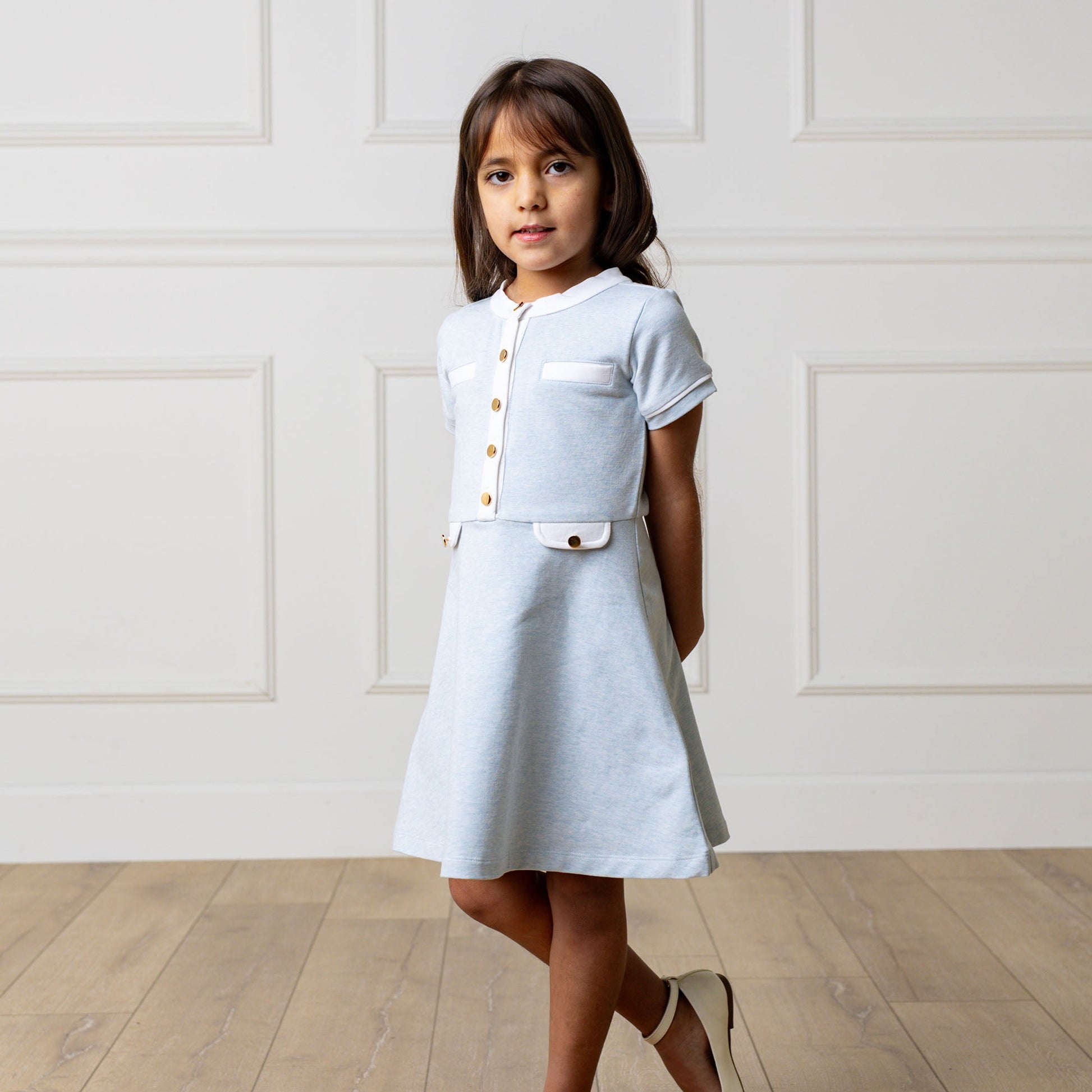 Organic French Terry Contrast Dress - 95% Organic Cotton