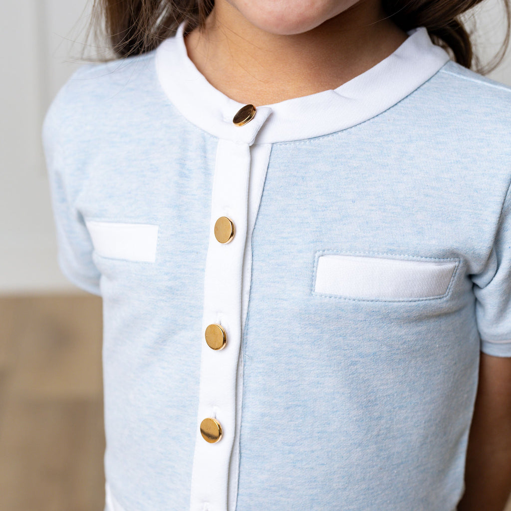 Organic French Terry Contrast Dress - 95% Organic Cotton
