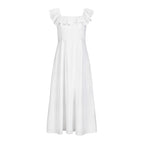 Linen Ruffle Collar Dress