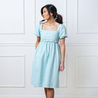 Ruched Linen Dress