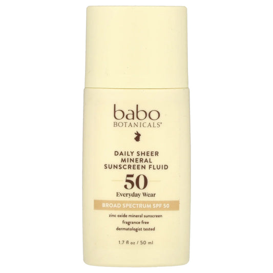 Babo Botanicals - Sheer Sunscreen SPF 50, 1.7 fl oz - Gentle Sun Protection