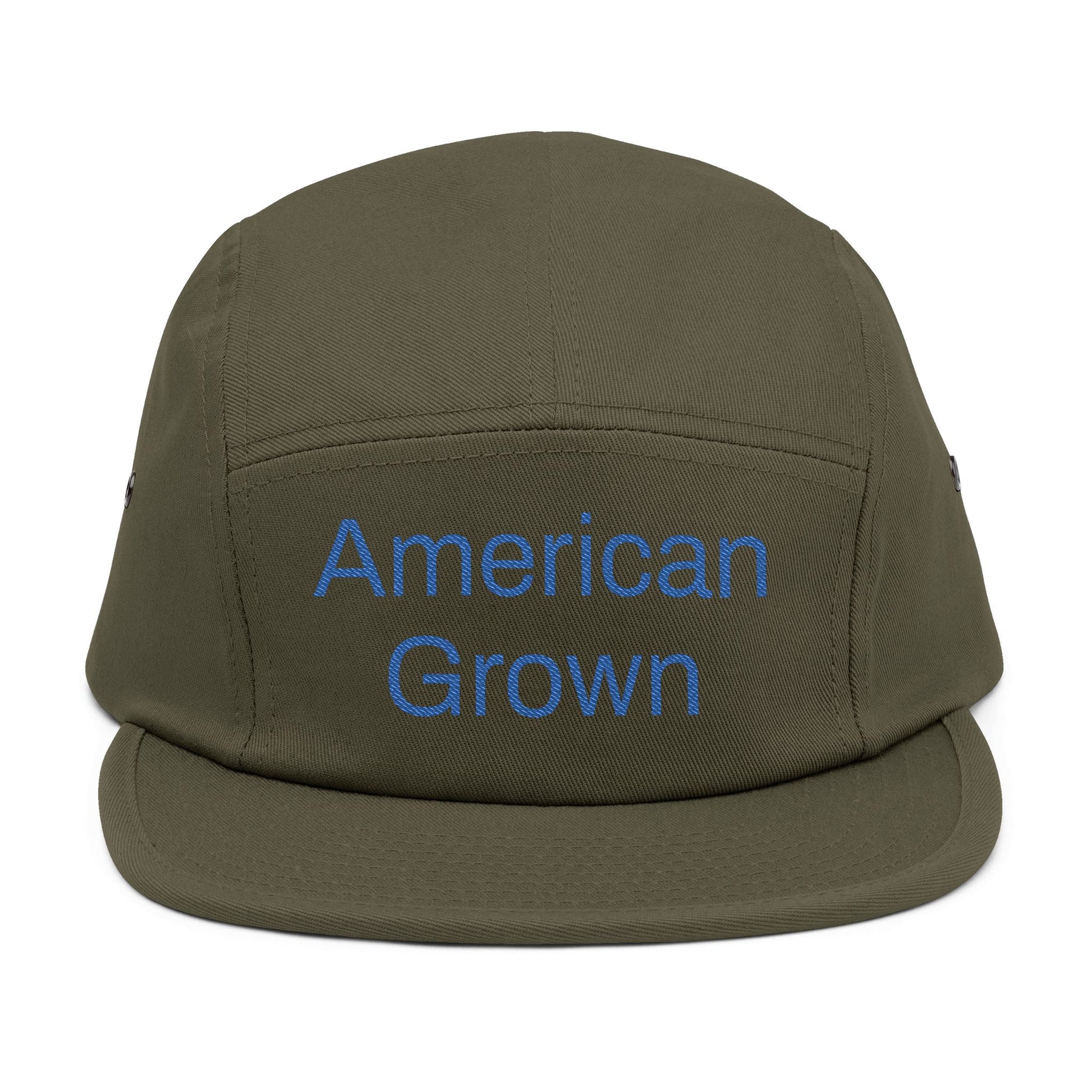 American Grown 5 Panel Cap, Embroidered Cap 100% Cotton