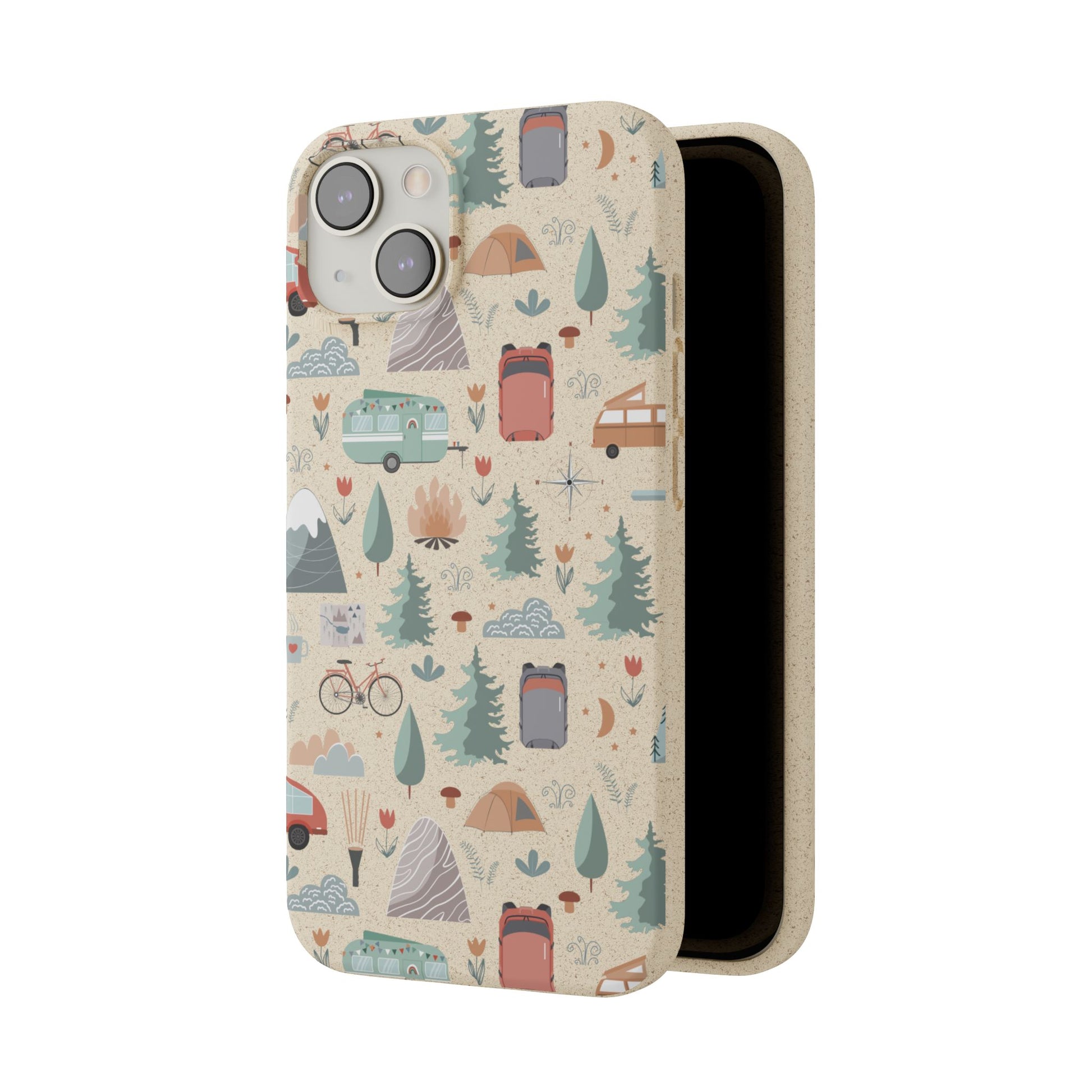 Plant based, biodegradable phone cover - Happy Camper - The Peony Haus