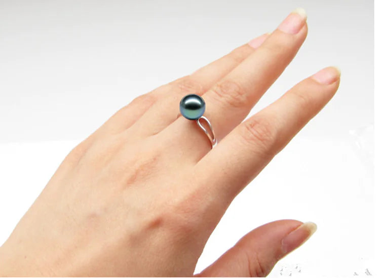 Tahitian Pearl Ring with 925 Silver - The Peony Haus