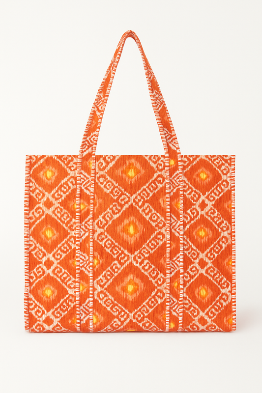 Orange Zig Zag Tote