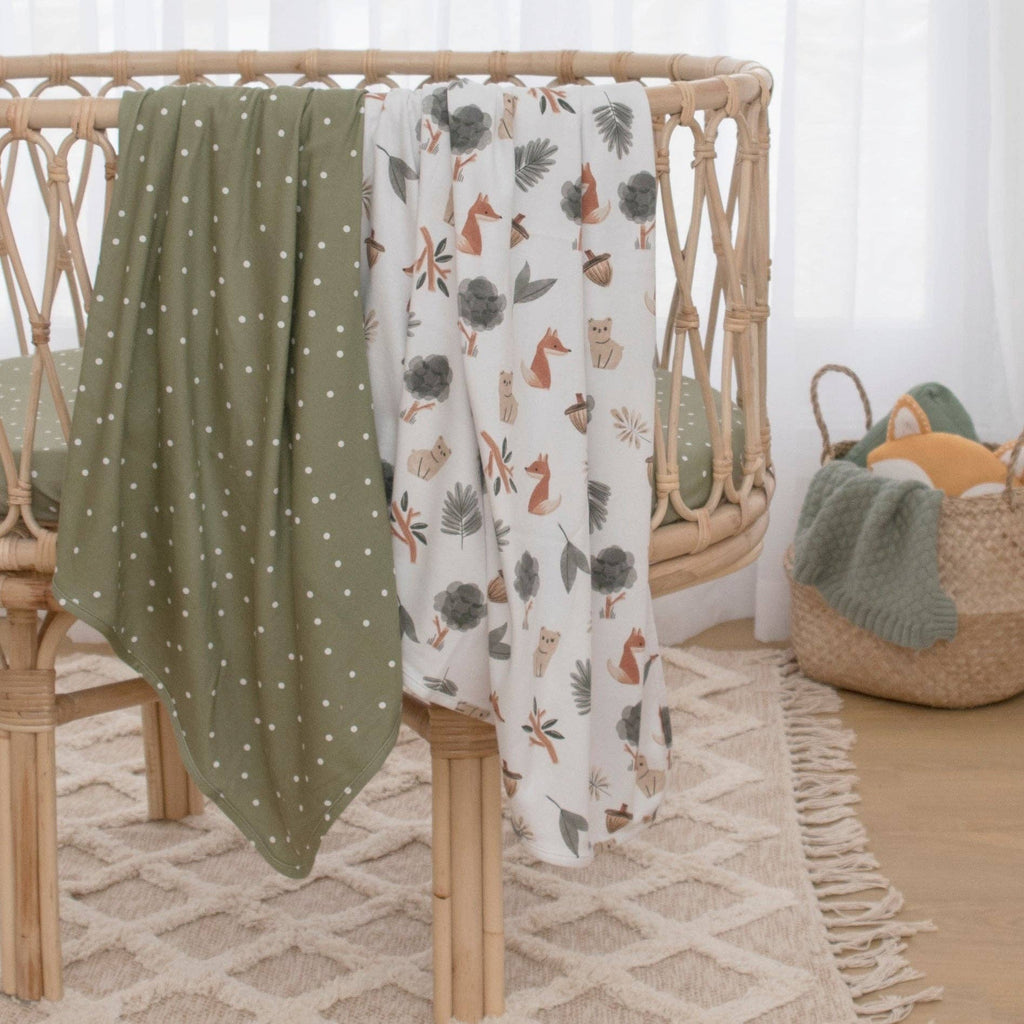 Living Textiles - 2PK 100% Premium Baby Cotton Jersey Swaddle | Forest Retreat