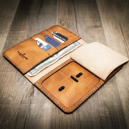 Badge Long Wallet - Saddle Tan