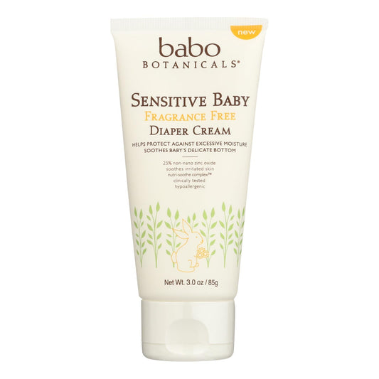 Babo Botanicals Diaper Cream for Sensitive Skin, Fat-Free (3 Oz.)