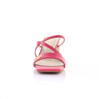 Square Toe Leather Strappy Heeled Sandal- Peach