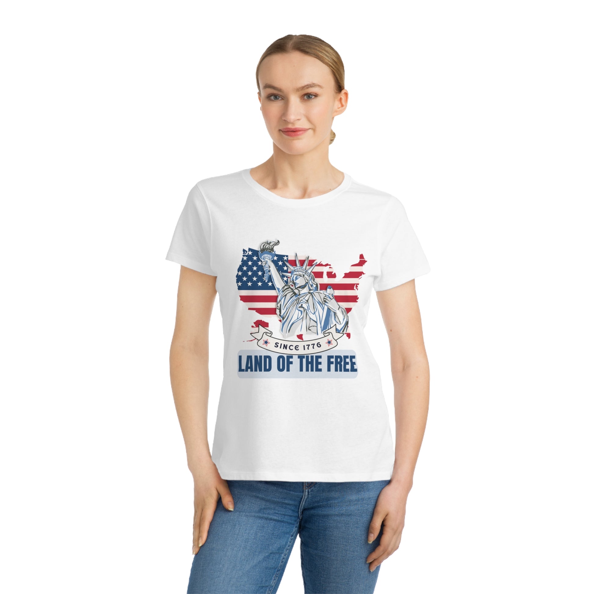 Organic Women's T-Shirt - Land of the Free - The Peony Haus