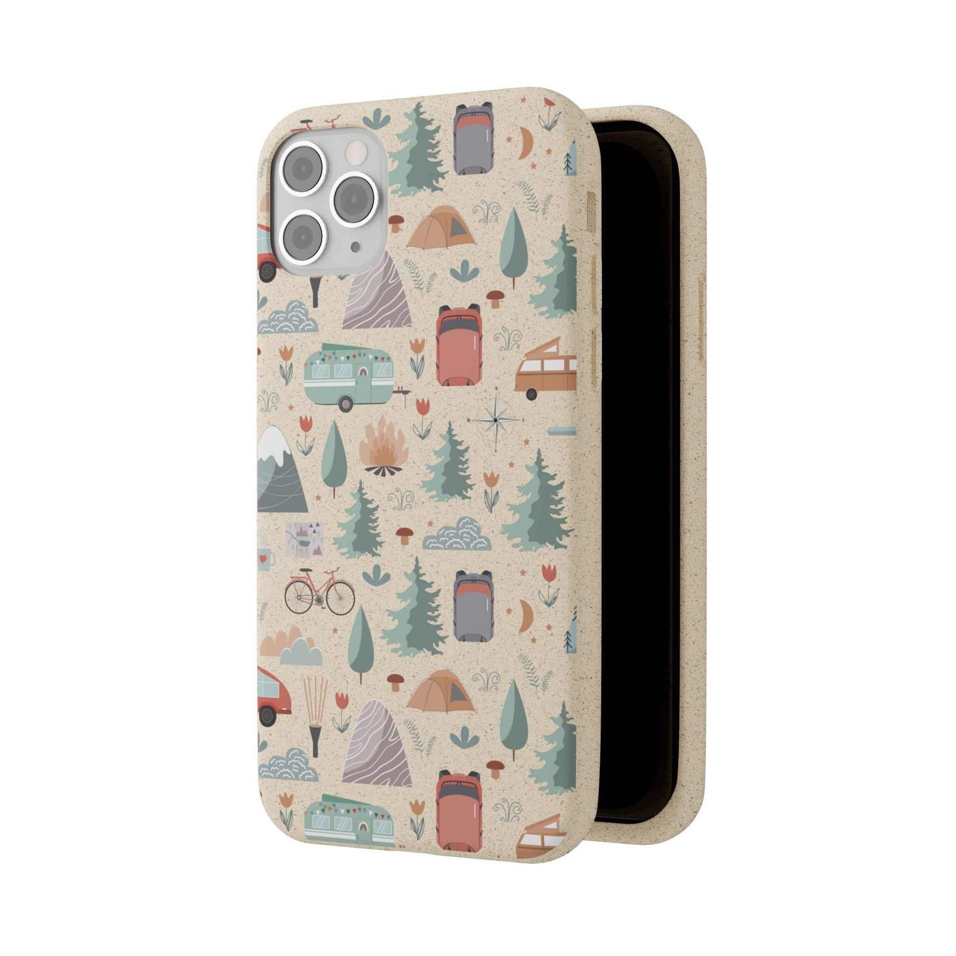 Plant based, biodegradable phone cover - Happy Camper - The Peony Haus