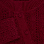 Garnet Round Neck Asymmetrical In Fish Bone Knit Sweater