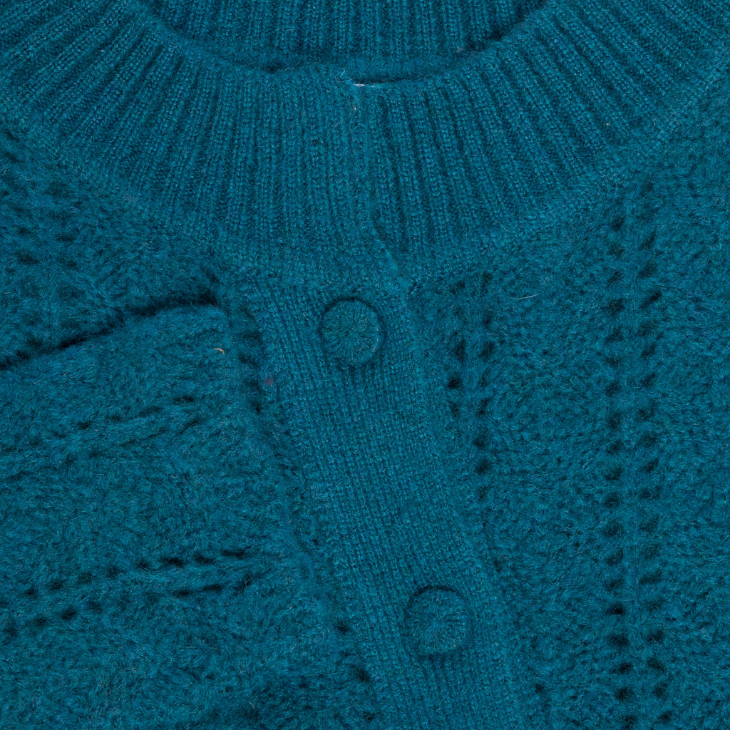 Garnet Round Neck Asymmetrical In Fish Bone Knit Sweater