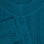 Garnet Round Neck Asymmetrical In Fish Bone Knit Sweater