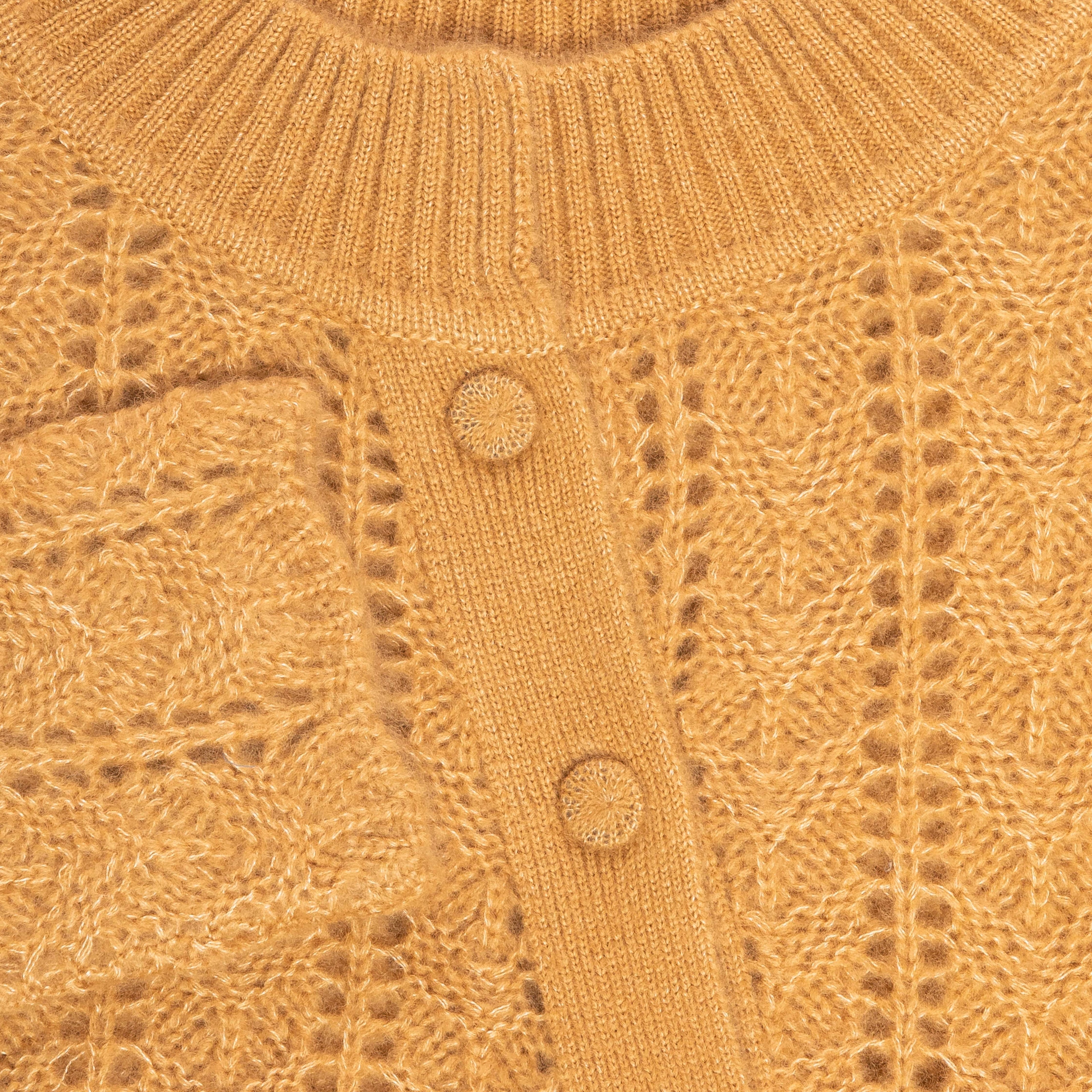 Garnet Round Neck Asymmetrical In Fish Bone Knit Sweater