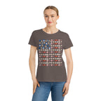 Shell Flag Patriotic Organic Women's T-Shirt - Casual, Comfortable Tee for Independence Day, Summer Parties, or Everyday Wear