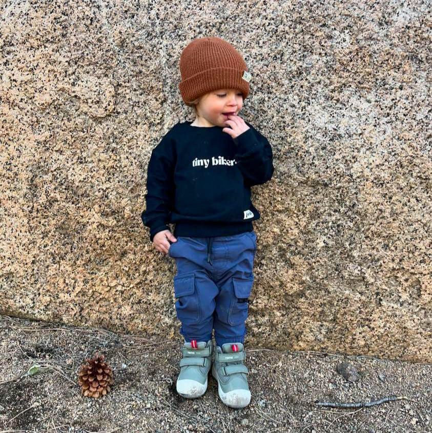 Kid's Organic Pullover in Black, Choose your adventure - 95% Cotton