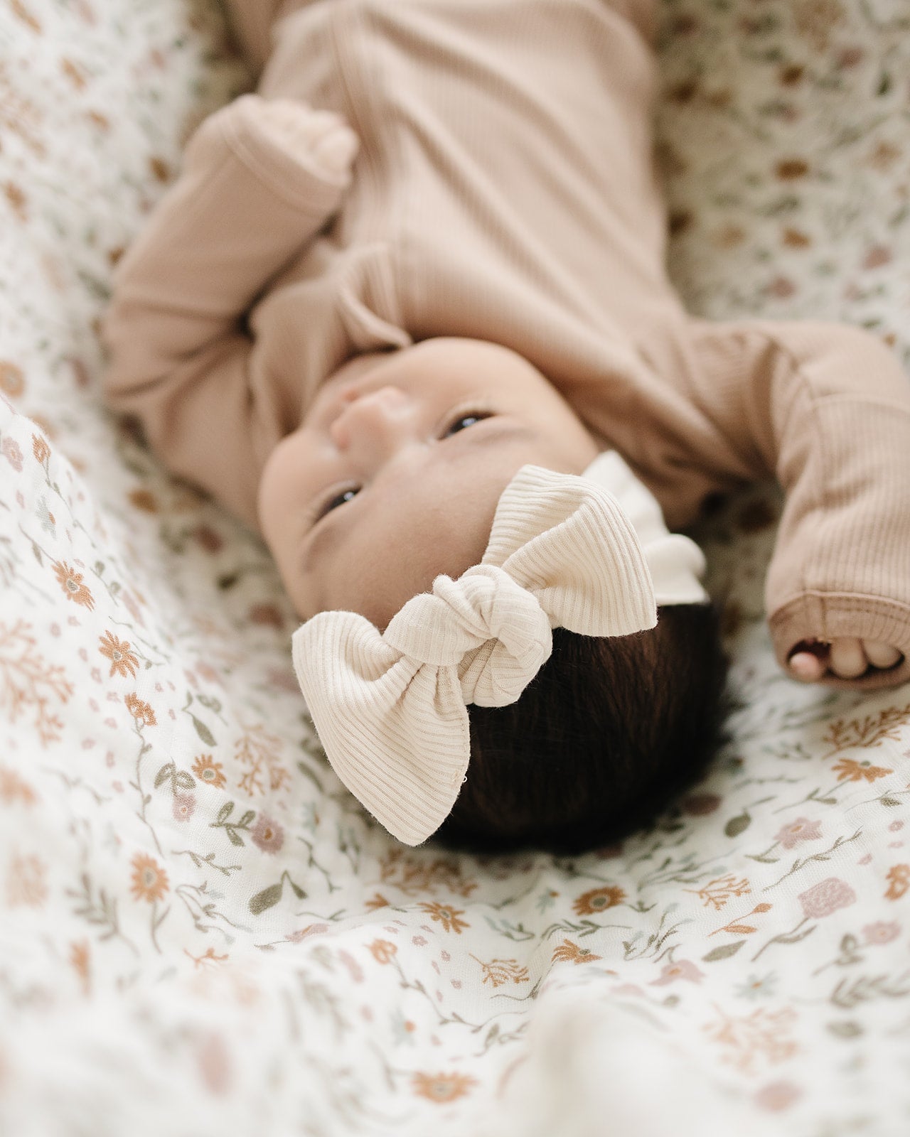 Vanilla Organic Cotton Ribbed Head Wrap- 95% Organic Cotton