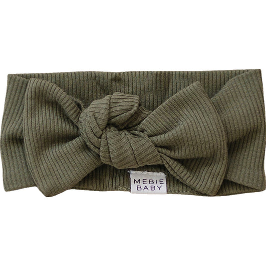 Winter Green Organic Cotton Ribbed Head Wrap- 95% Organic Cotton