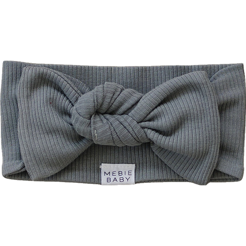 Grey Organic Cotton Ribbed Head Wrap - 95% Organic Cotton