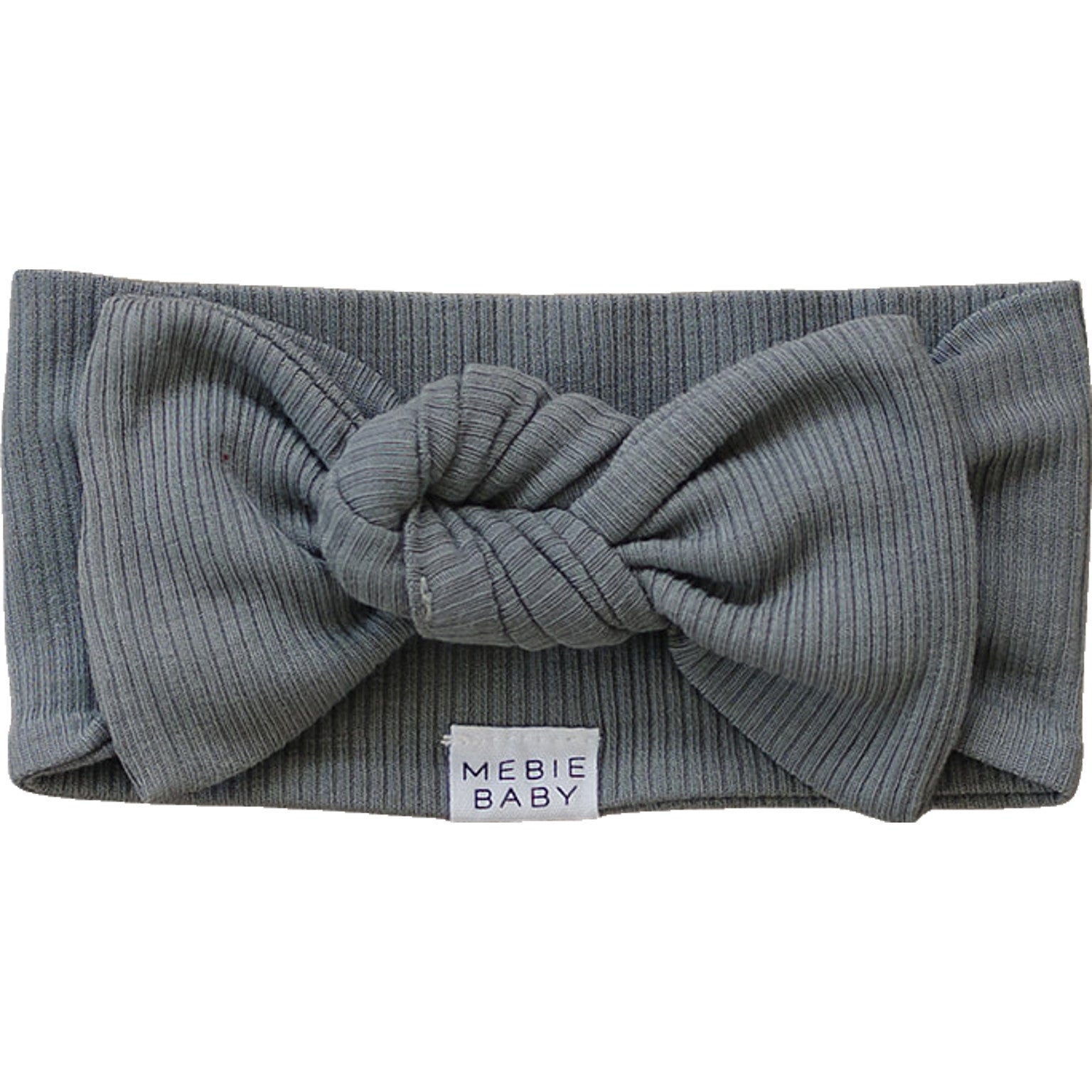 Grey Organic Cotton Ribbed Head Wrap - 95% Organic Cotton