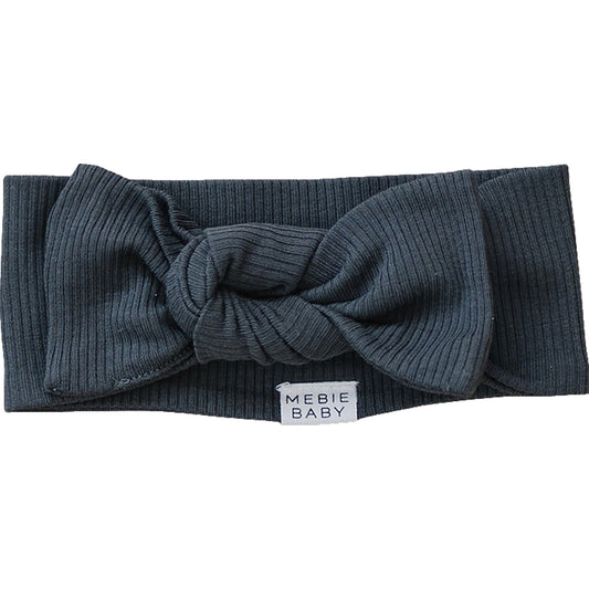 Charcoal Organic Cotton Ribbed Head Wrap - 95% Organic Cotton