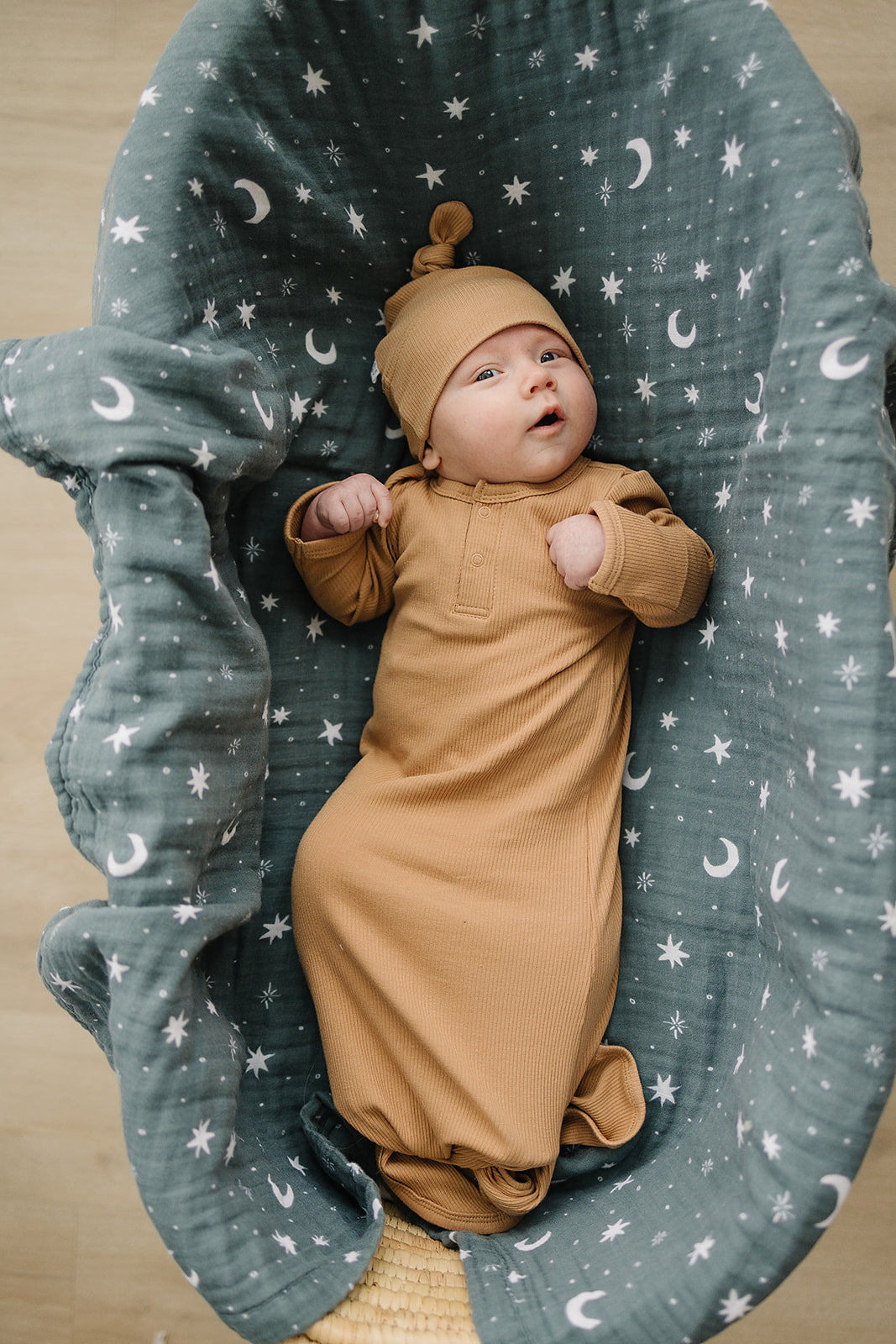 Cafe Organic Ribbed Newborn Knot Hat - 95% Organic Cotton