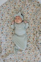 Sage Organic Cotton Ribbed Head Wrap- 95% Organic Cotton
