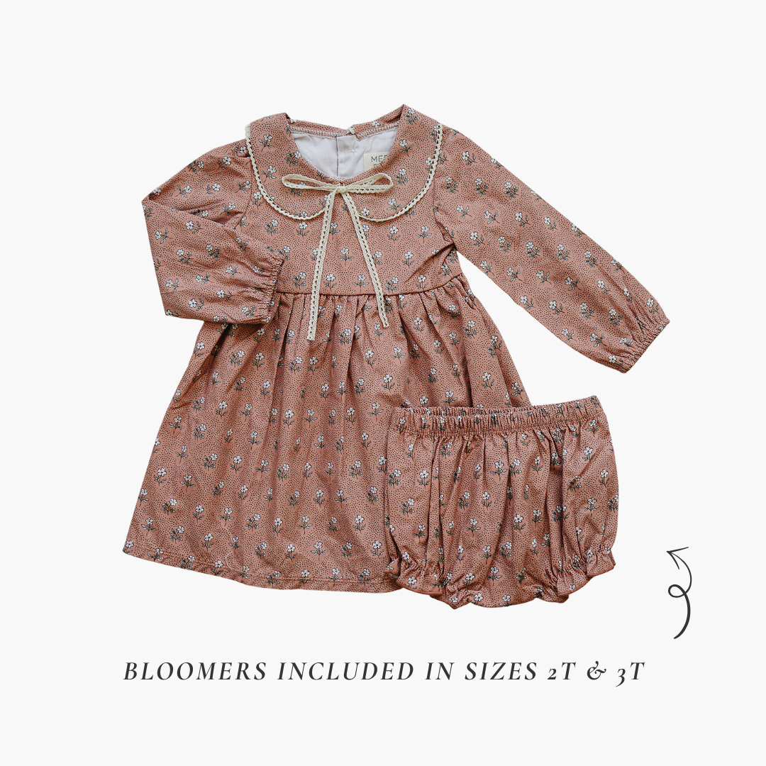 Vintage Pink Floral Dress - 95% Cotton
