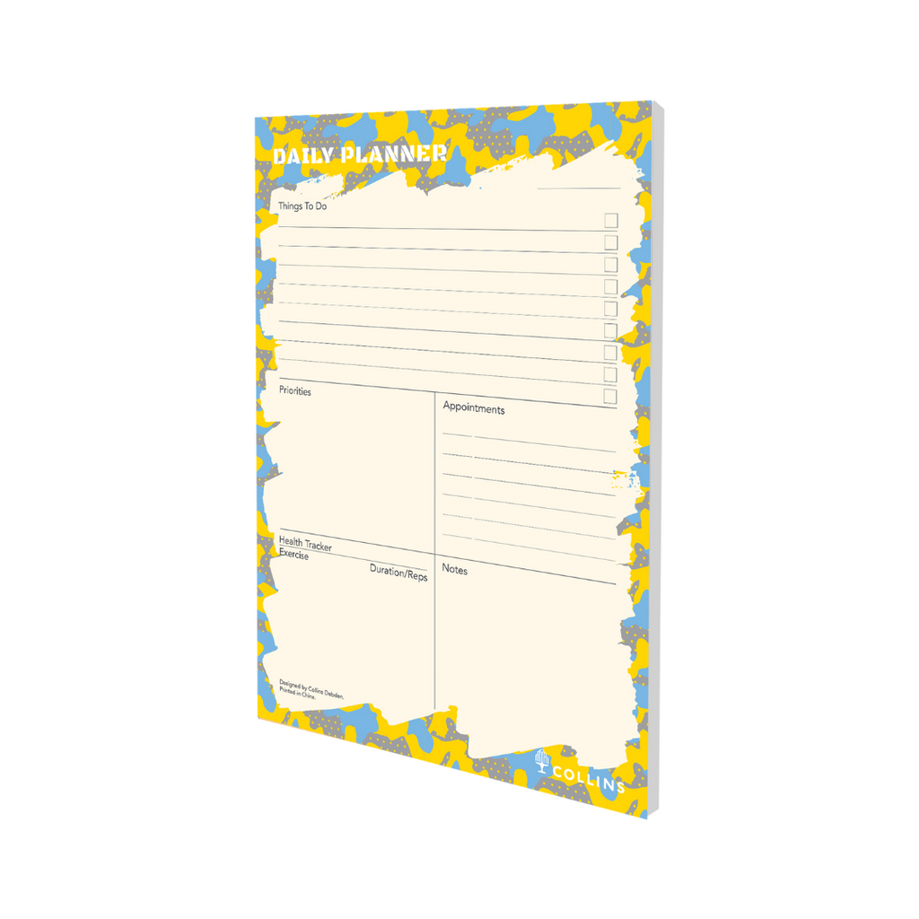 Collins Edge Camo -  Daily Planner Pad A5 Daily - Yellow