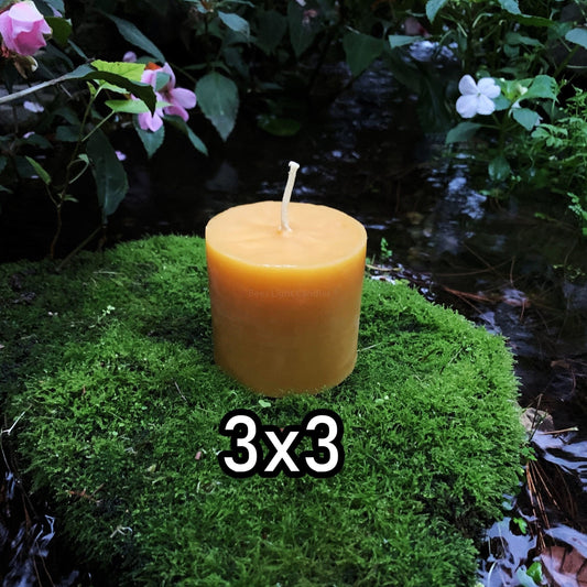 3x3 Beeswax Pillar Candle