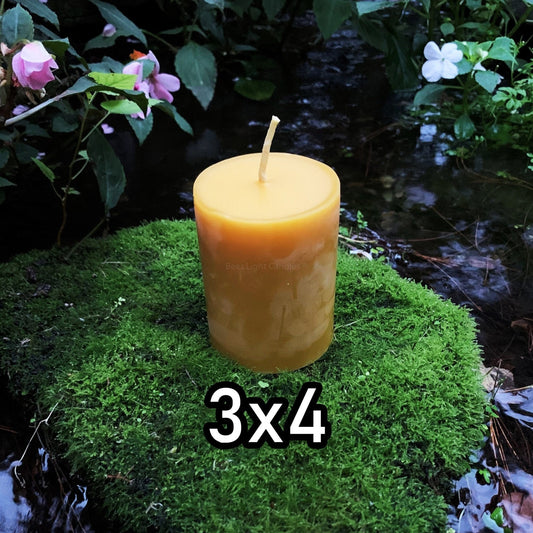 3x4 Beeswax Pillar Candle