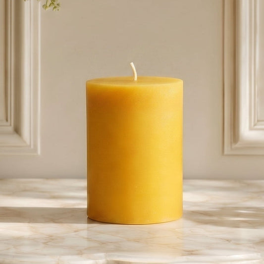 3x4 Beeswax Pillar Candle