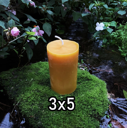 3x5 Beeswax Pillar Candle