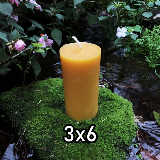 3x6 Beeswax Pillar Candle