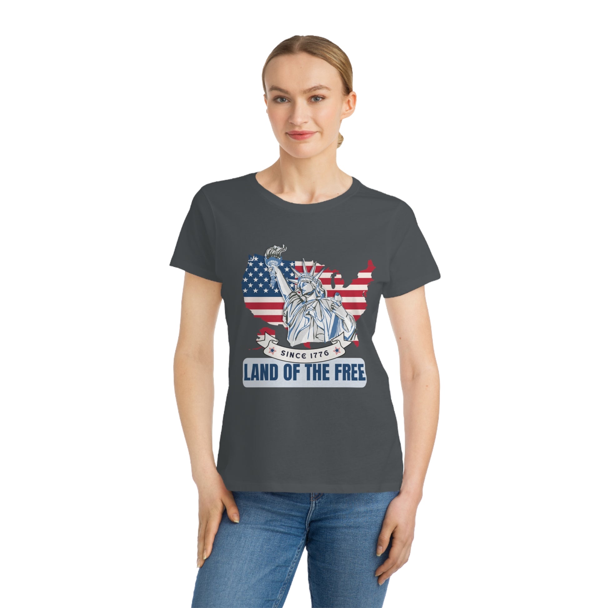 Organic Women's T-Shirt - Land of the Free - The Peony Haus