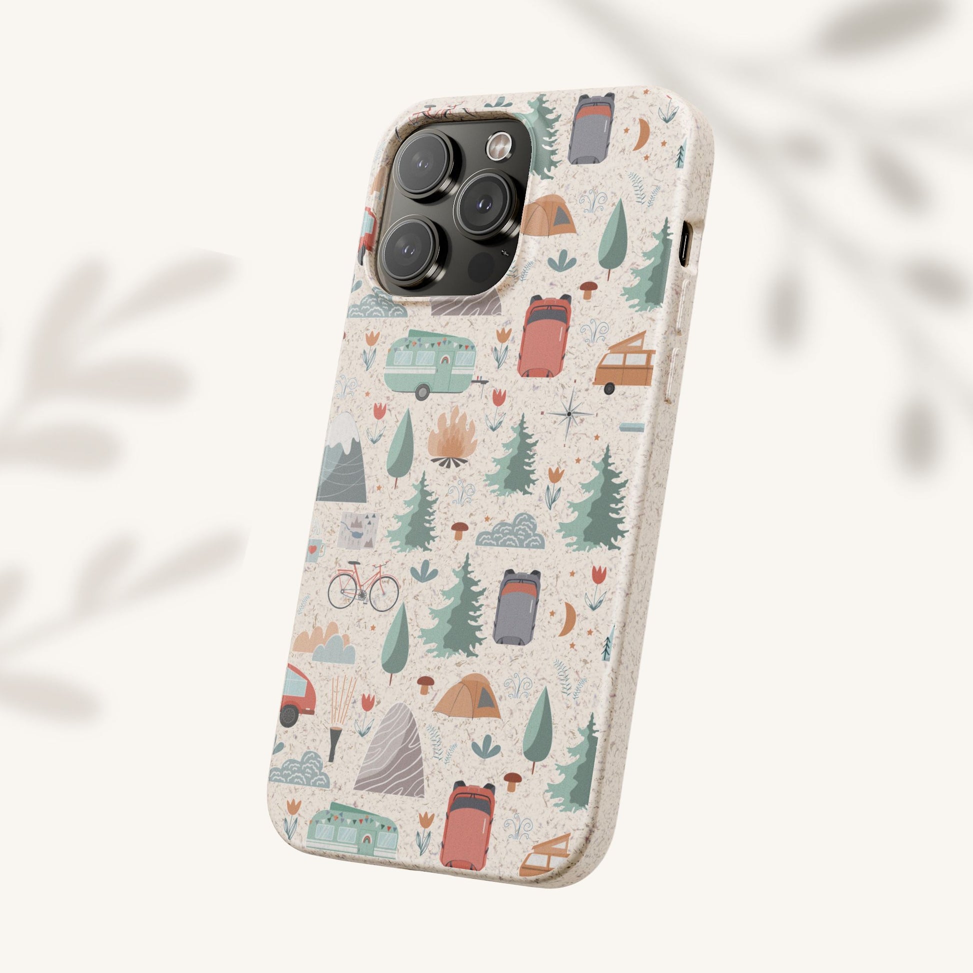 Plant based, biodegradable phone cover - Happy Camper - The Peony Haus
