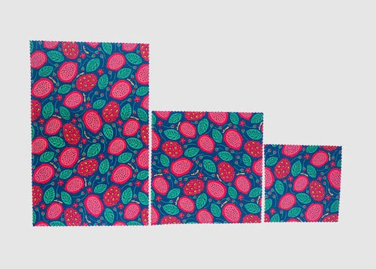 Beeswax Food Wrap - Dragonfruit Print - The Peony Haus