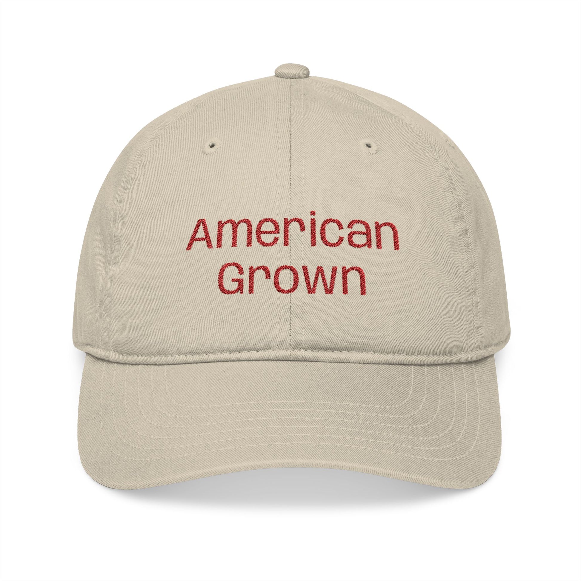 'American Grown' Embroidered Organic Baseball Cap