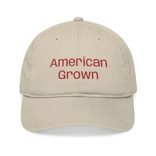 'American Grown' Embroidered Organic Baseball Cap