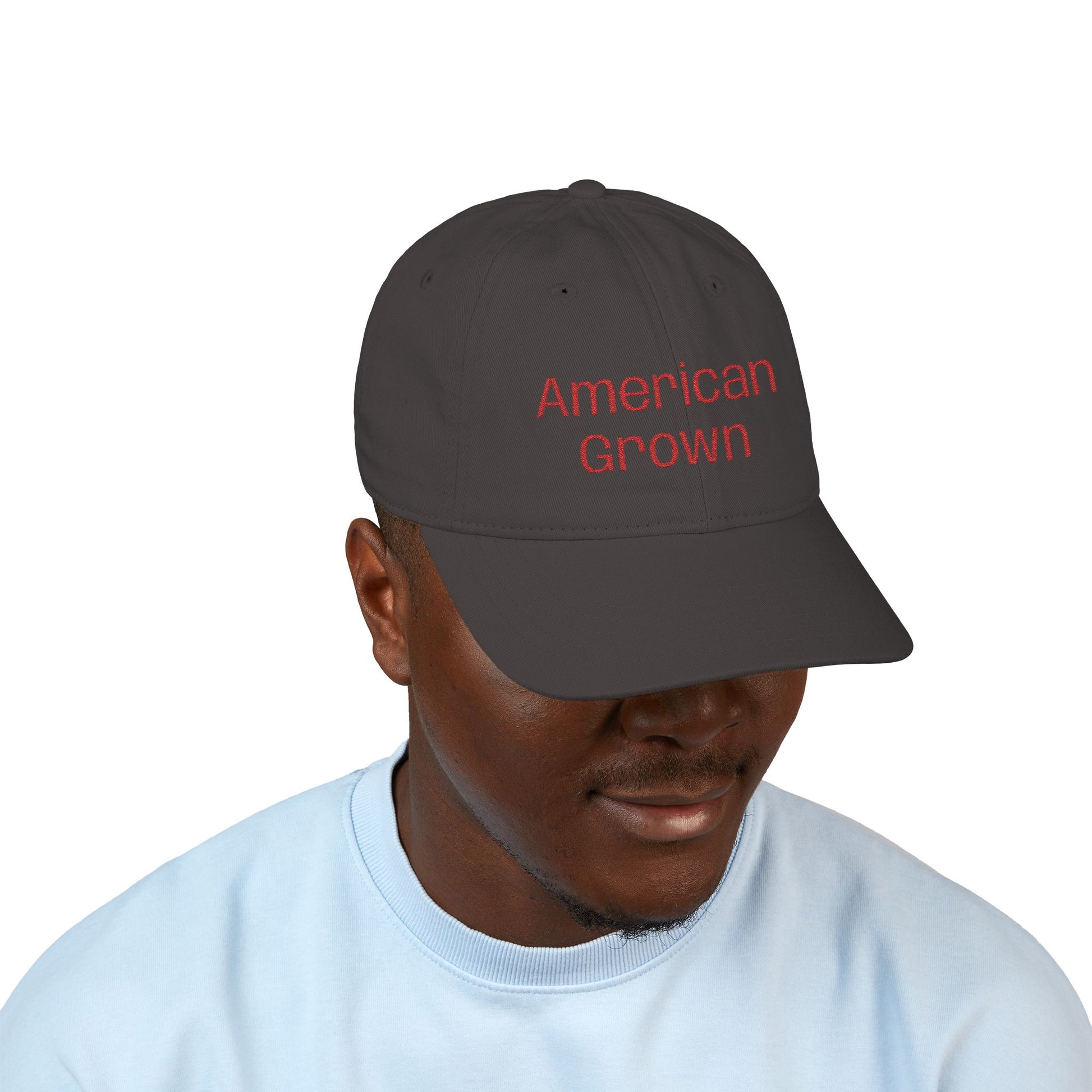 'American Grown' Embroidered Organic Baseball Cap