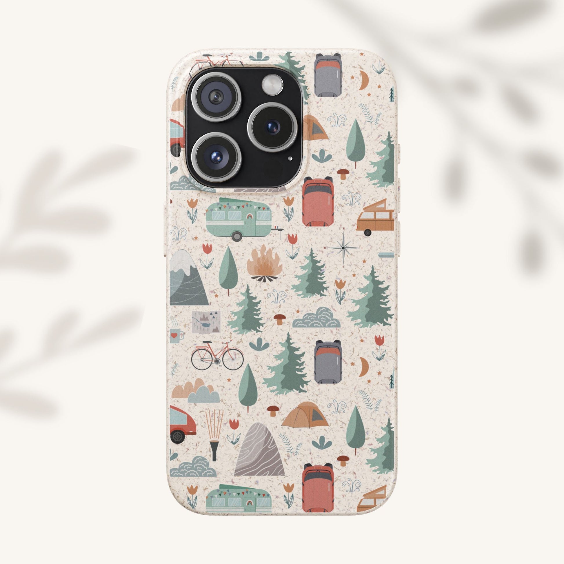 Plant based, biodegradable phone cover - Happy Camper - The Peony Haus
