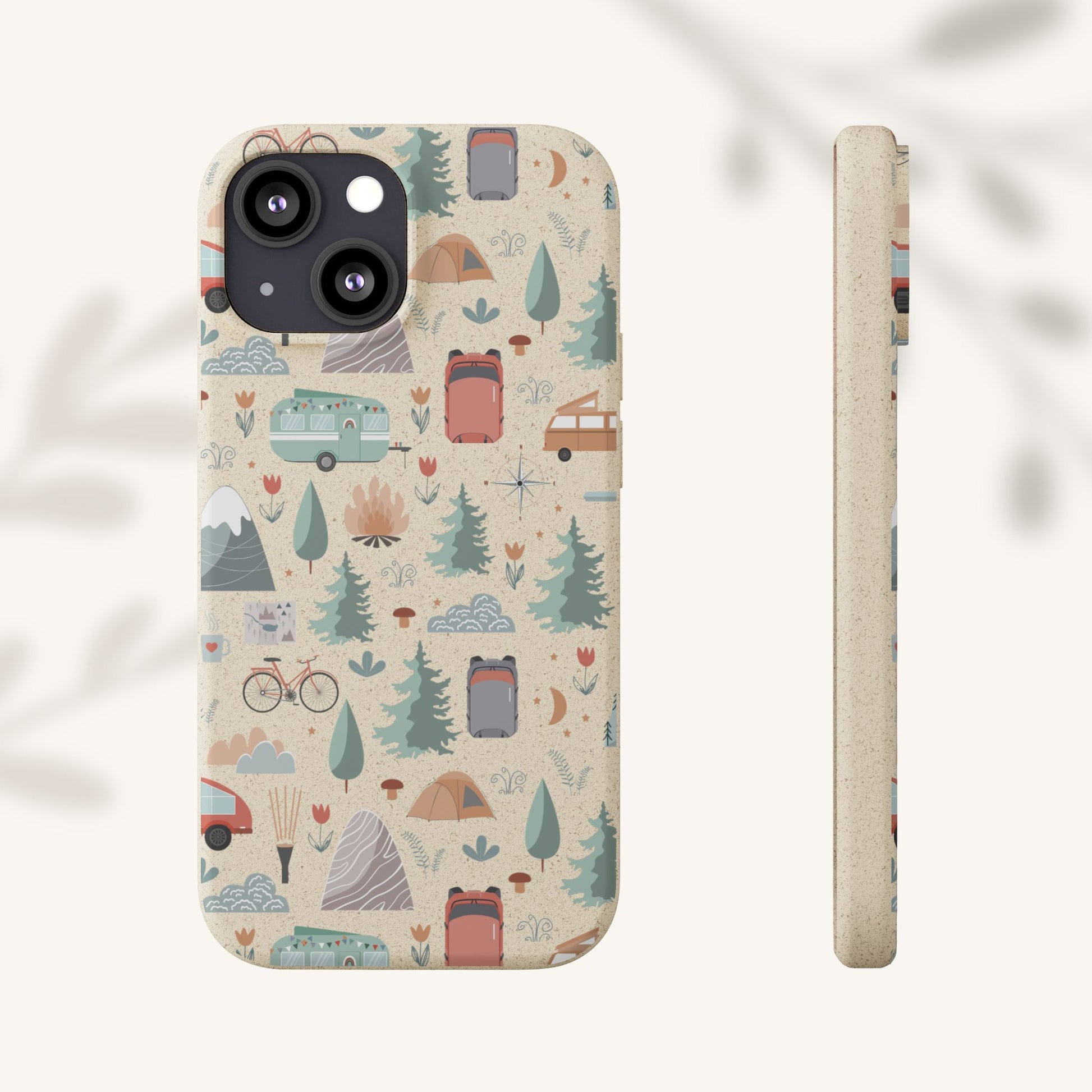 Plant based, biodegradable phone cover - Happy Camper - The Peony Haus