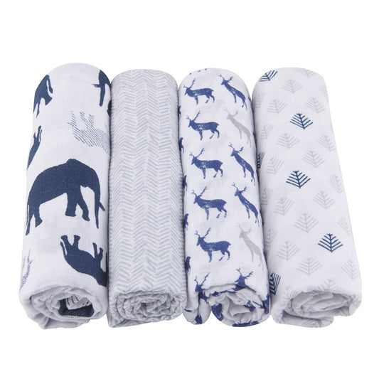 In the Wild Cotton Muslin Swaddle 4PK - The Peony Haus