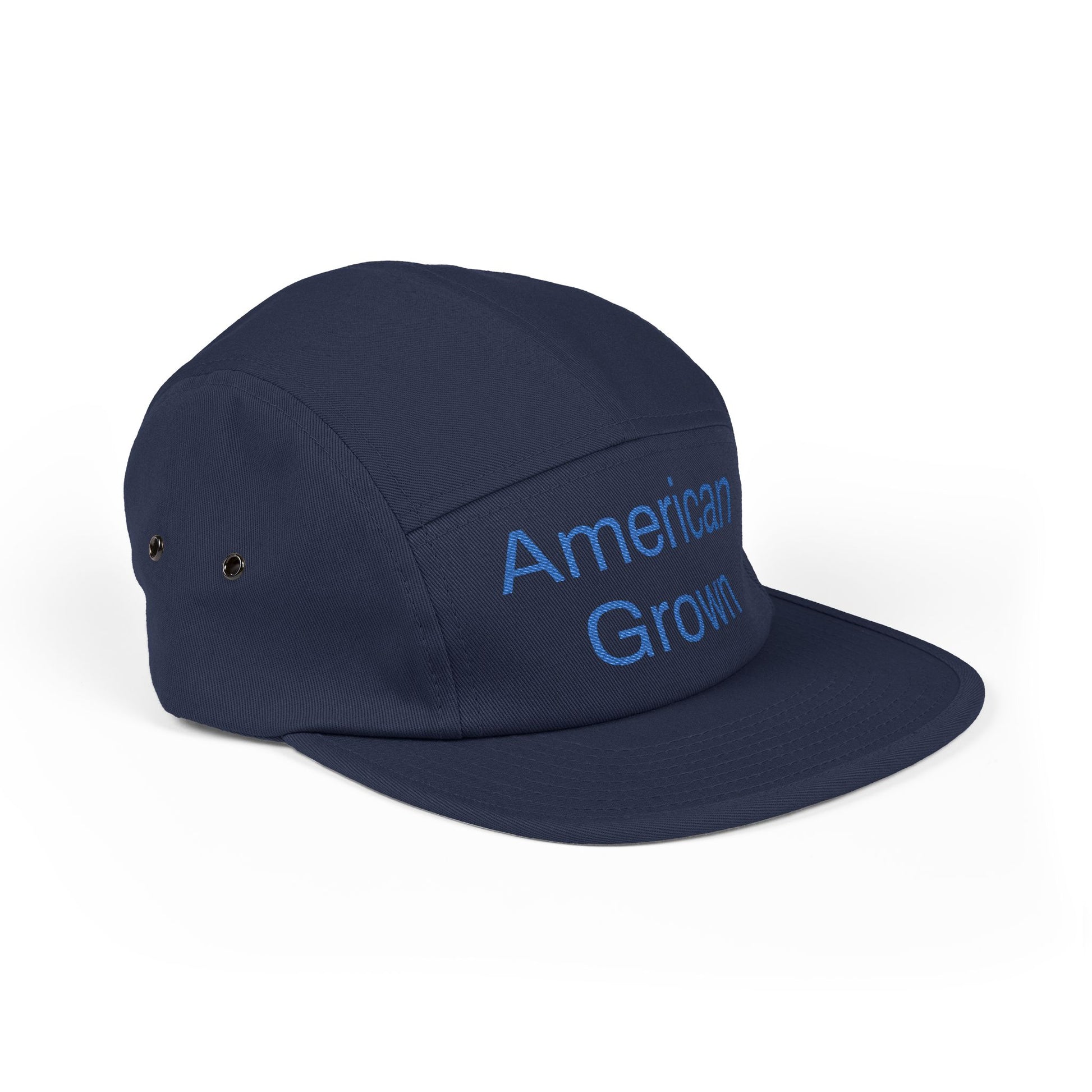American Grown 5 Panel Cap, Embroidered Cap 100% Cotton