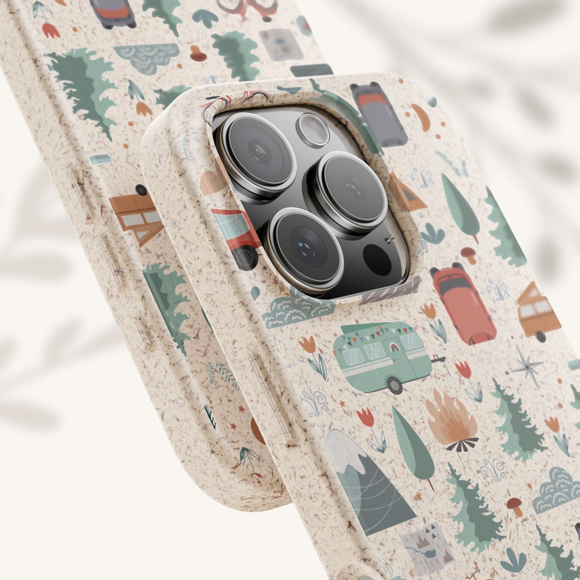 Plant based, biodegradable phone cover - Happy Camper - The Peony Haus