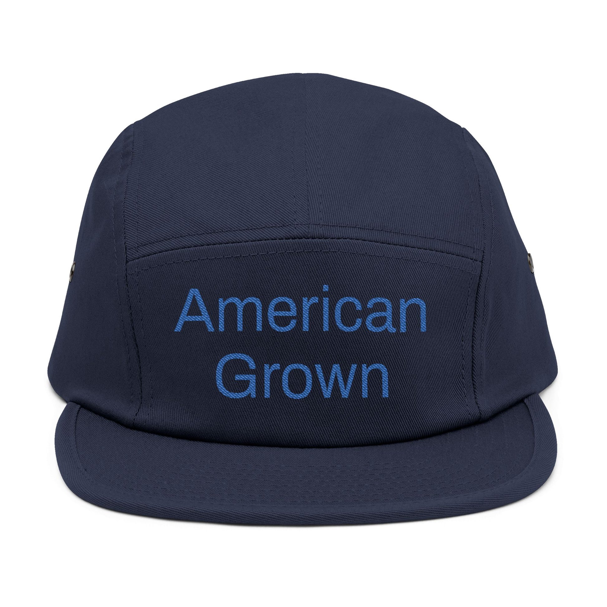 American Grown 5 Panel Cap, Embroidered Cap 100% Cotton