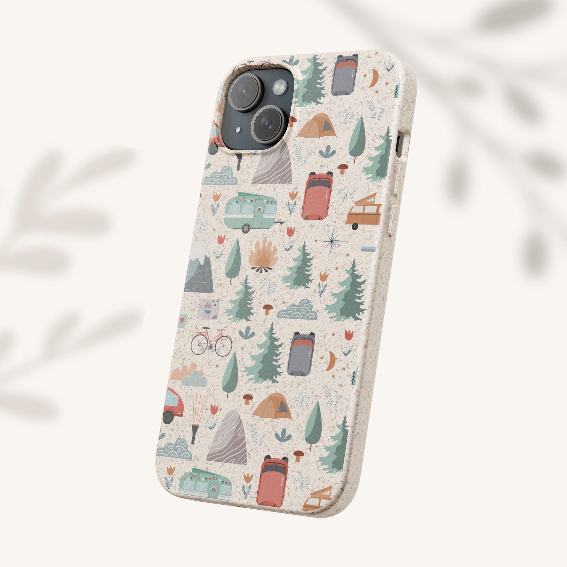 Plant based, biodegradable phone cover - Happy Camper - The Peony Haus